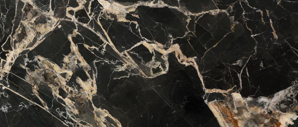 Плитка La Fabbrica Ava Marmi Siciliani Black Gold Lap Ret 120x280 см, поверхность полированная