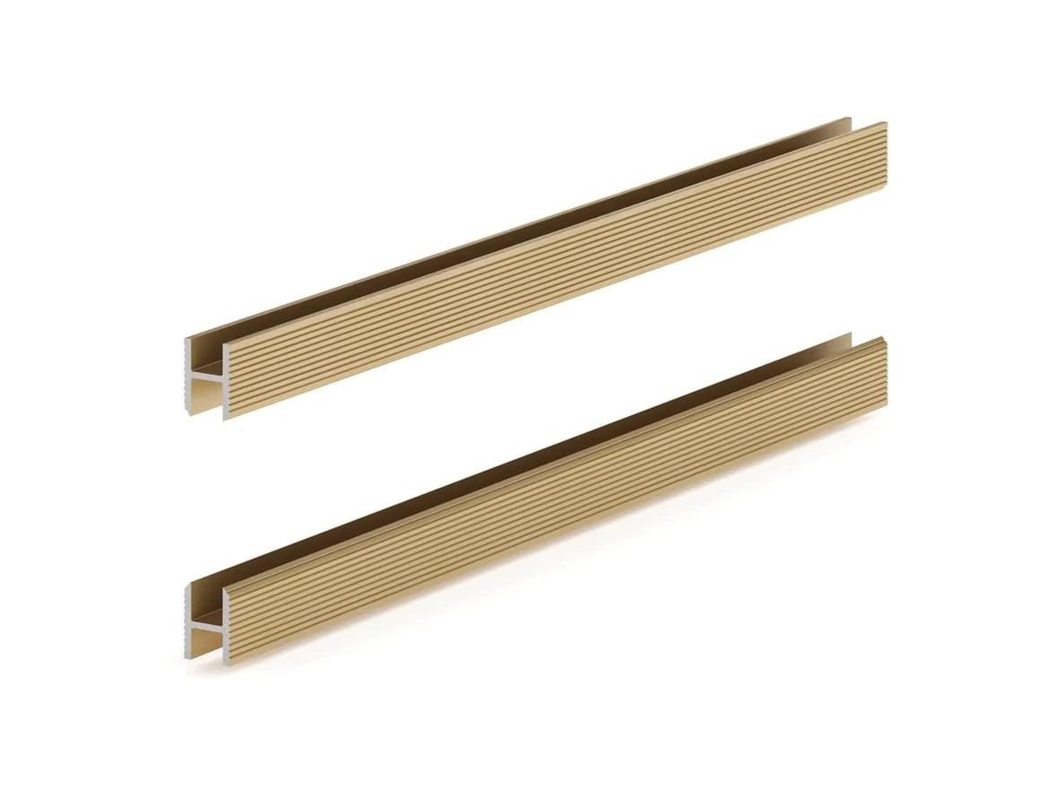 Laconistiq Теневая Рейка Dual Под Панели И Керамогранит Светлое Золото Анод Вставка Flex В Комплекте алюминий H-образный поверхность матовая