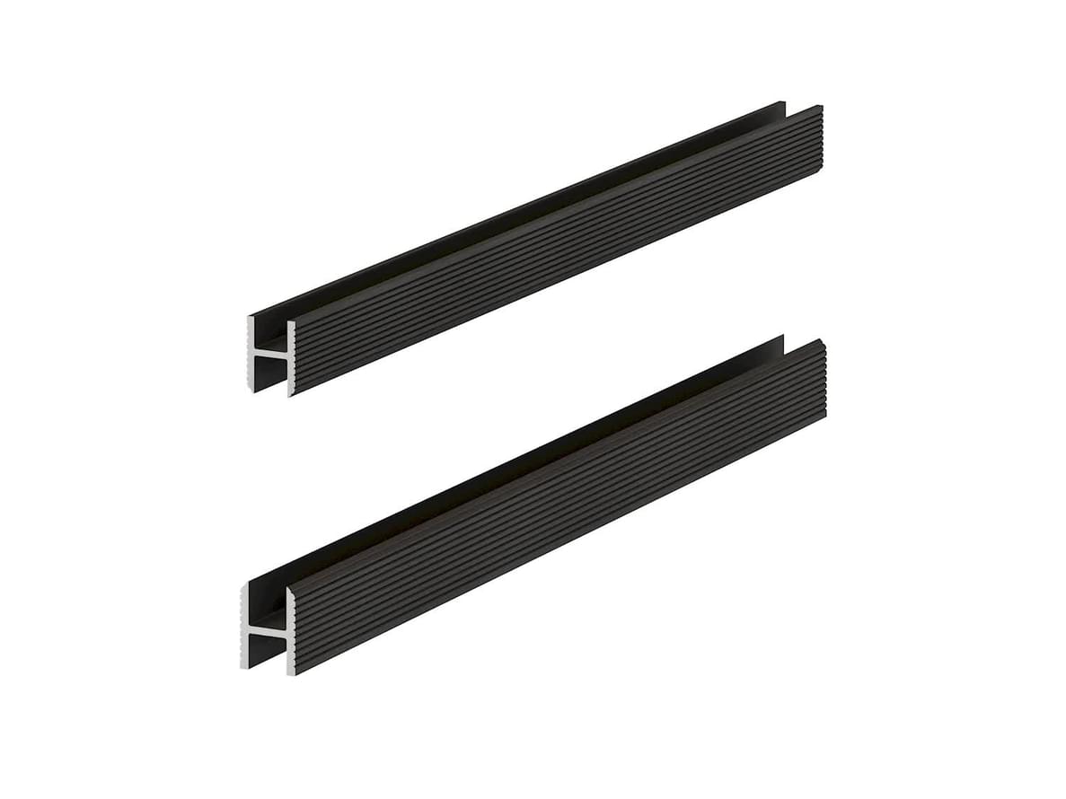 Laconistiq Теневая Рейка Dual Под Панели И Керамогранит Чёрный Анодированный Вставка Flex В Комплекте алюминий H-образный поверхность матовая