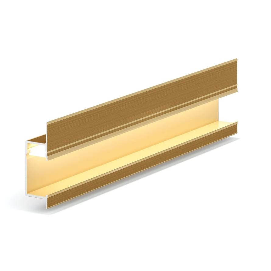 Laconistiq Теневая Рейка Light Светлое Золото Анодированное Под Подсветку. Вставка Flex В Комплекте алюминий П-образная поверхность матовая