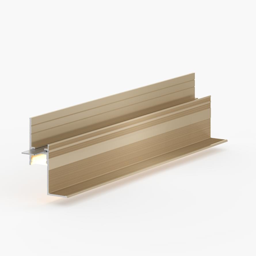 Laconistiq Теневая Рейка Multilevel Classic New Разноуровневая Светлое Золото Анодированное Под Подсветку алюминий многоуровневый поверхность матовая