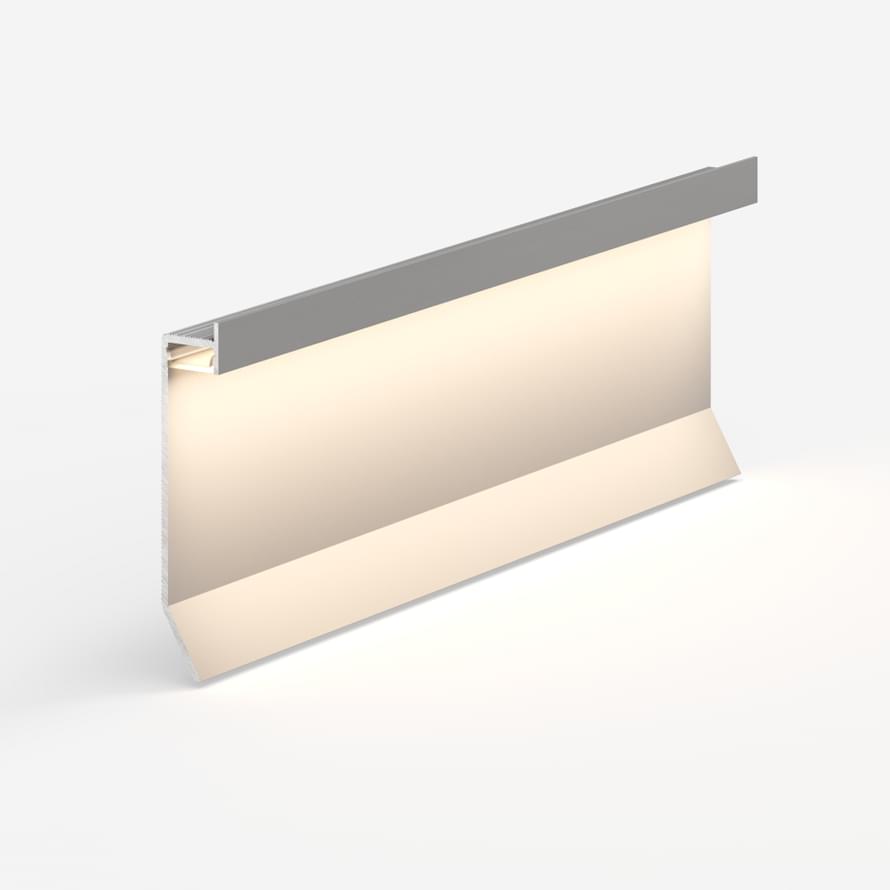 Laconistiq Теневой Плинтус Novel Мах Серебристый Анод Зазор 60 мм алюминий U-образный поверхность матовая