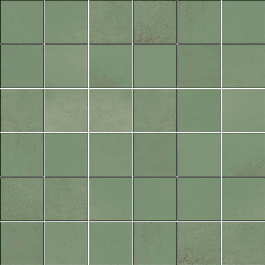 Land Lookback Green Lappato Mosaico 29.75x29.75