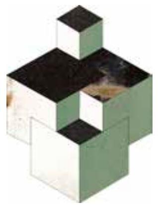 Land Lookback Mix Lappato Mosaico Cube 28.5x31.5