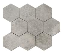 Плитка Land Portland Grey Lappato Mosaico Hexagonal 3D 23.5x27.2 см, поверхность полуполированная, рельефная