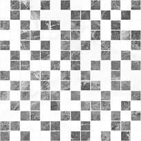 Плитка Laparet Crystal Мозаика Серый-Белый 30x30 см, поверхность глянец