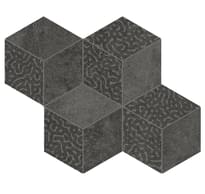 Плитка Lea Ceramiche Concreto Cube Mix Concre. Dark 35x30.5 см, поверхность матовая, рельефная