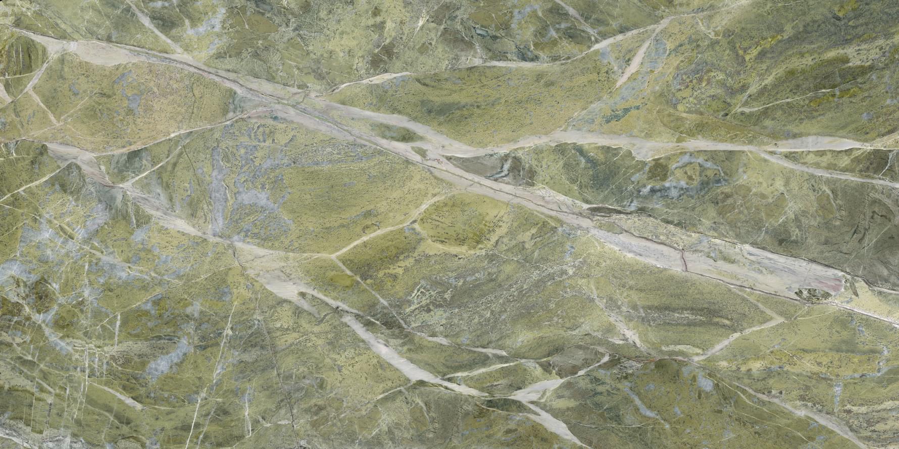 Level Marmi Book Match A Irish Green Lappato 162x324 см, поверхность полуполированная