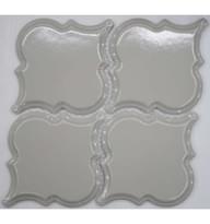 Плитка Liya Mosaic Ceramics Porcelain Arabesko Bevel Light Grey 160 21.8x21.8 см, поверхность глянец, рельефная
