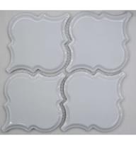 Плитка Liya Mosaic Ceramics Porcelain Arabesko Bevel White 160 21.8x21.8 см, поверхность глянец, рельефная