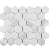 Плитка Liya Mosaic Ceramics Porcelain Hexagon Carrara 51 28.4x32.4 см, поверхность матовая
