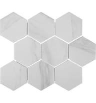 Плитка Liya Mosaic Ceramics Porcelain Hexagon Carrara 95 25.6x29.5 см, поверхность матовая