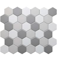 Плитка Liya Mosaic Ceramics Porcelain Hexagon Mix Grey 51 28.4x32.4 см, поверхность матовая