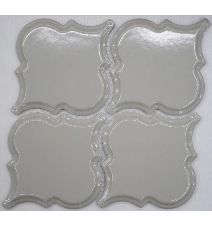 Плитка Liya Mosaic Ceramics Рorcelain Arabesko Bevel Light Grey 160 Распродажа 21.8x21.8 см, поверхность глянец, рельефная
