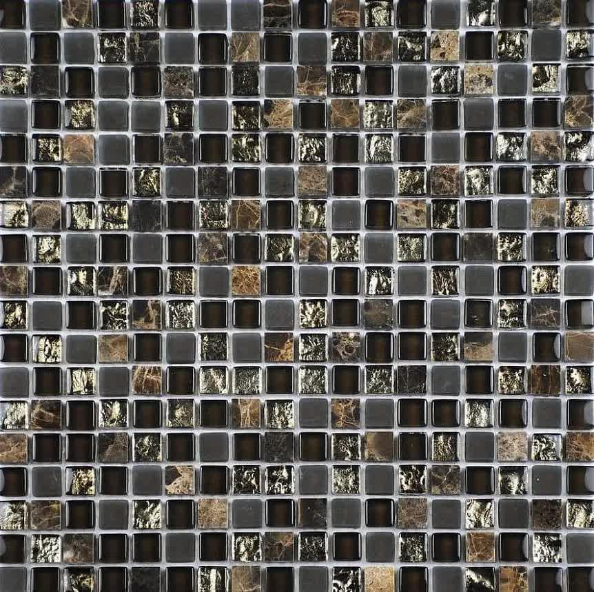 Плитка Liya Mosaic Elegance Cube Emperador 30x30 см, поверхность микс