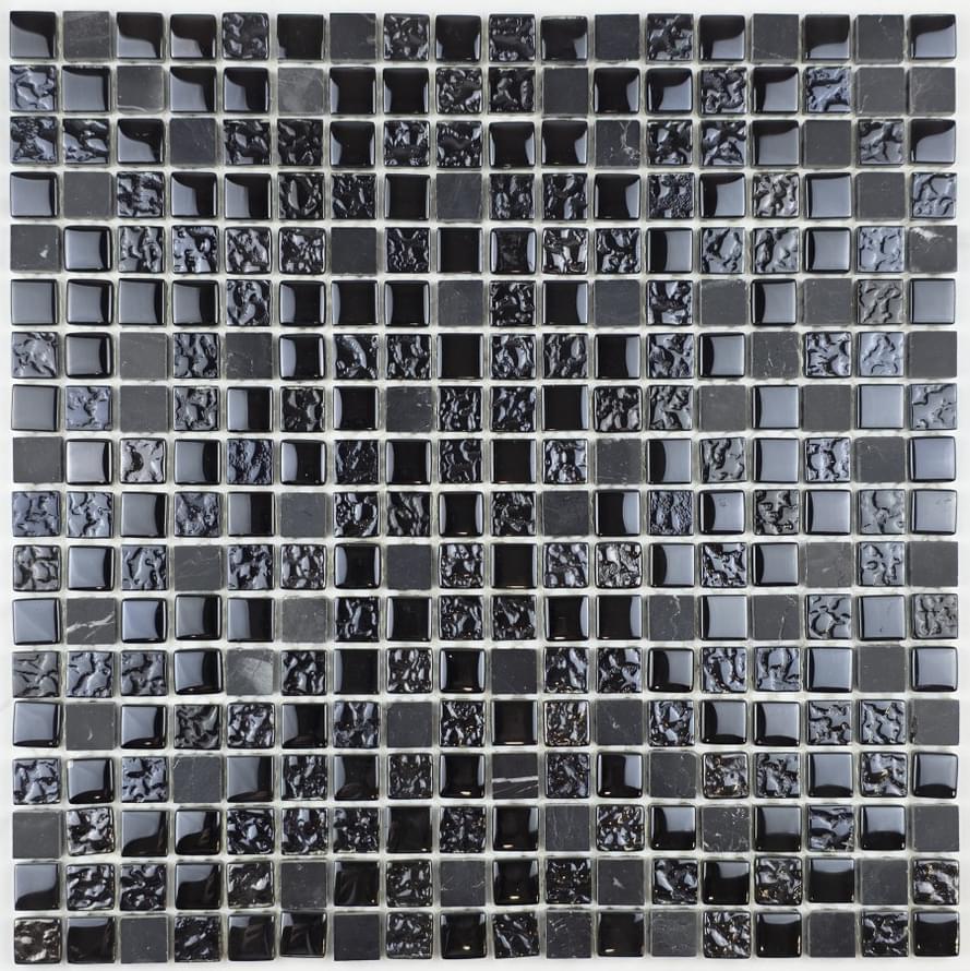 Плитка Liya Mosaic Elegance Krit 13 Черный 30x30 см, поверхность микс