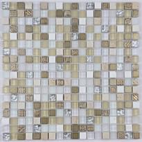 Плитка Liya Mosaic Elegance Krit 16 Белый С Золотом 30x30 см, поверхность микс