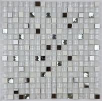 Плитка Liya Mosaic Elegance Krit 18 Белый Со Стразами И Металлом 30x30 см, поверхность микс