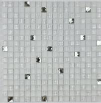 Плитка Liya Mosaic Elegance Krit 20 Белый Со Стразами 30x30 см, поверхность микс