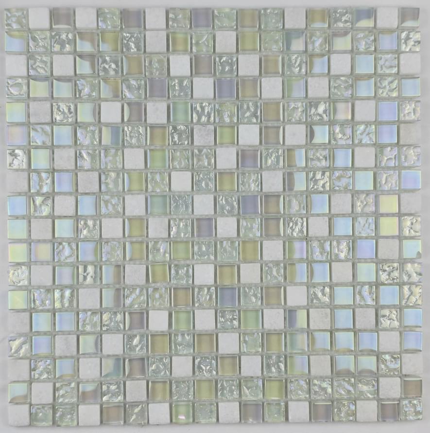 Плитка Liya Mosaic Elegance Krit 21 Белый Перламутр 30x30 см, поверхность микс