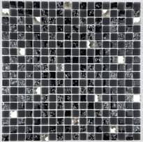 Плитка Liya Mosaic Elegance Krit 23 Черный Со Стразами 30x30 см, поверхность микс
