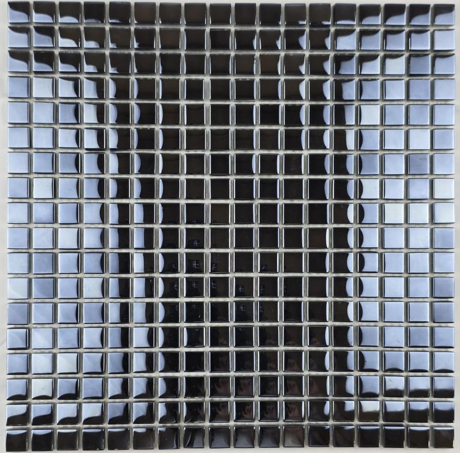 Плитка Liya Mosaic Elegance Shiny Black Glass Черный Перламутр 30.5x30.5 см, поверхность глянец