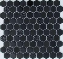 Плитка Liya Mosaic Hexagon Black Glass 29.5x30.5 см, поверхность глянец