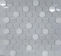 Плитка Liya Mosaic Hexagon White Glass 29.5x30.5 см, поверхность глянец