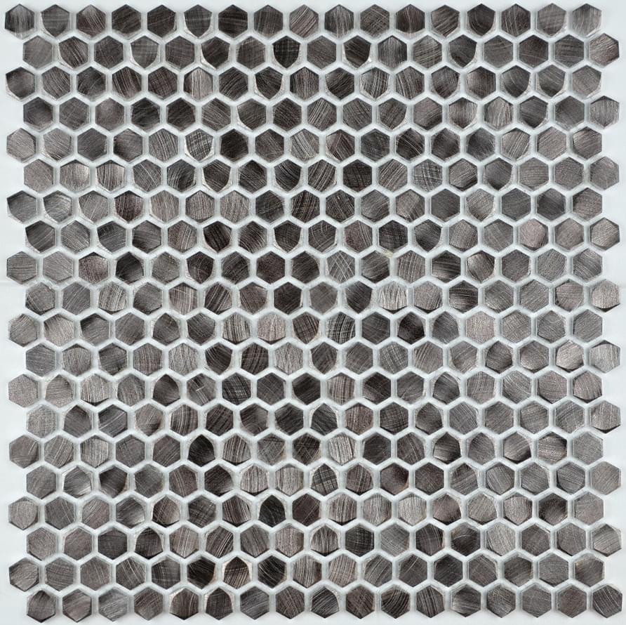 Плитка Liya Mosaic Metallic Aluminium Hexagon Coffee Golden 27.8x28.5 см, поверхность микс