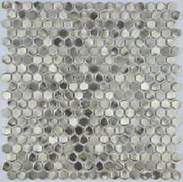 Плитка Liya Mosaic Metallic Aluminium Hexagon Gold 27.8x28.5 см, поверхность микс