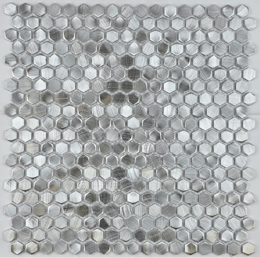 Плитка Liya Mosaic Metallic Aluminium Hexagon Metal 27.8x28.5 см, поверхность микс