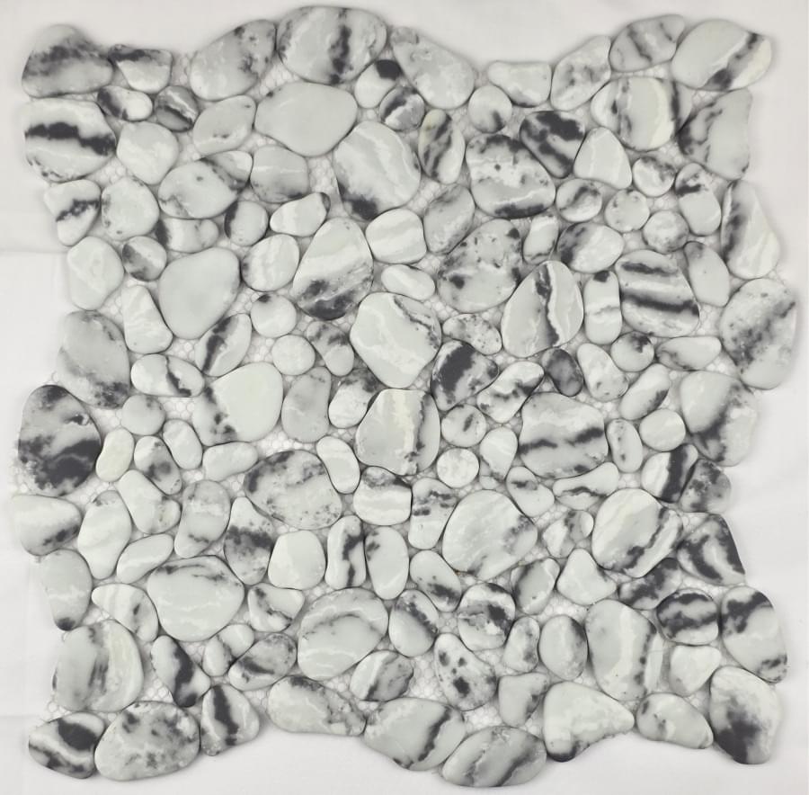 Плитка Liya Mosaic River Stone River Stone Anthracite 30.5x30.5 см, поверхность матовая