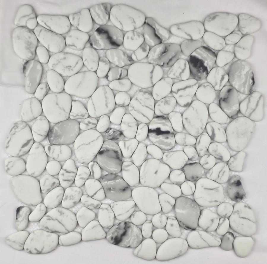 Плитка Liya Mosaic River Stone River Stone White 30.5x30.5 см, поверхность матовая