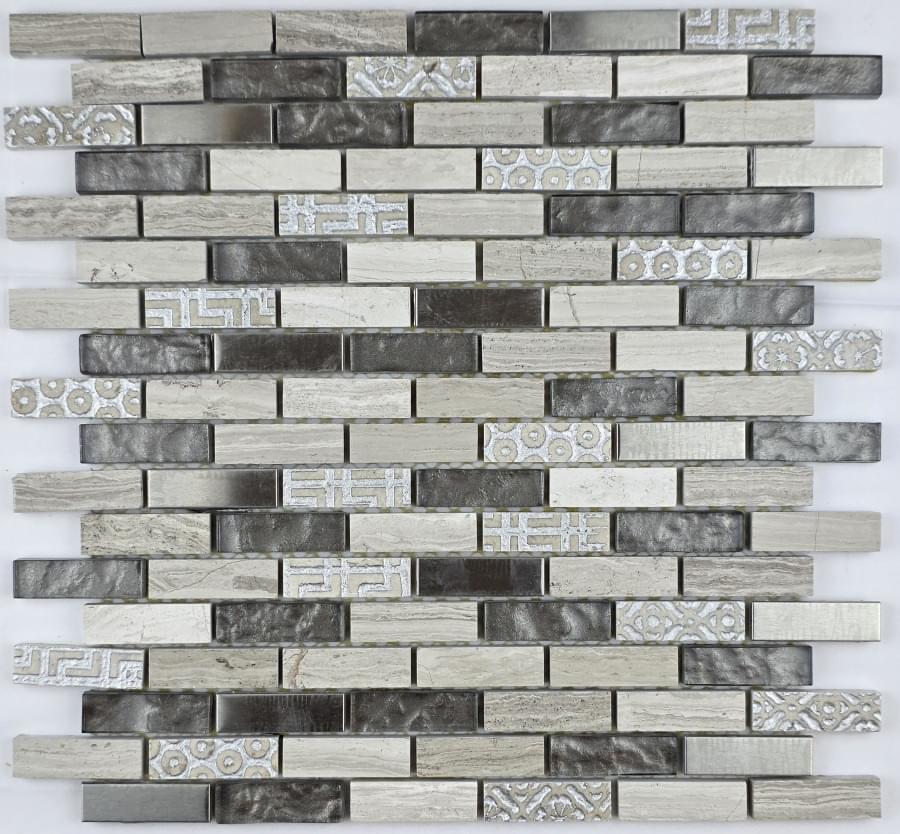 Плитка Liya Mosaic Stripes Stripes Antique 30x30 см, поверхность микс