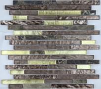 Плитка Liya Mosaic Stripes Stripes Bronze Emperador 30x30 см, поверхность микс