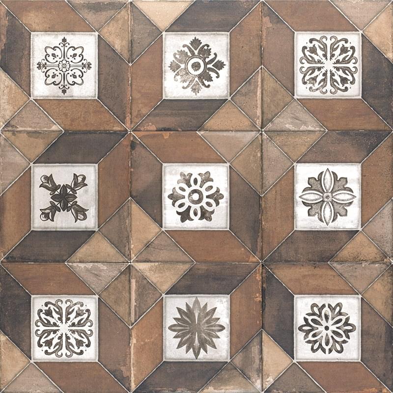 Плитка Mainzu Elegance Deco Elegance Brown 20x20 см, поверхность матовая