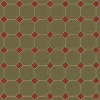 Плитка Metlah Store Йорк Октагон Зеленый Квадрат Красный 30.5x30.5 см, поверхность матовая