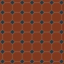 Плитка Metlah Store Йорк Октагон Красный Квадрат Черный 30.5x30.5 см, поверхность матовая