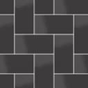 Плитка Micro Microtiles Herringbone Glaze Black 40.2x40.2 см, поверхность глянец, рельефная