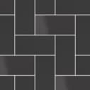Плитка Micro Microtiles Herringbone Mix Glaze Black 40.2x40.2 см, поверхность микс, рельефная