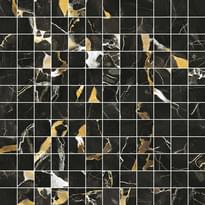 Плитка Mirage Jewels Black Gold Luc Mosaico 144 30x30 см, поверхность полированная