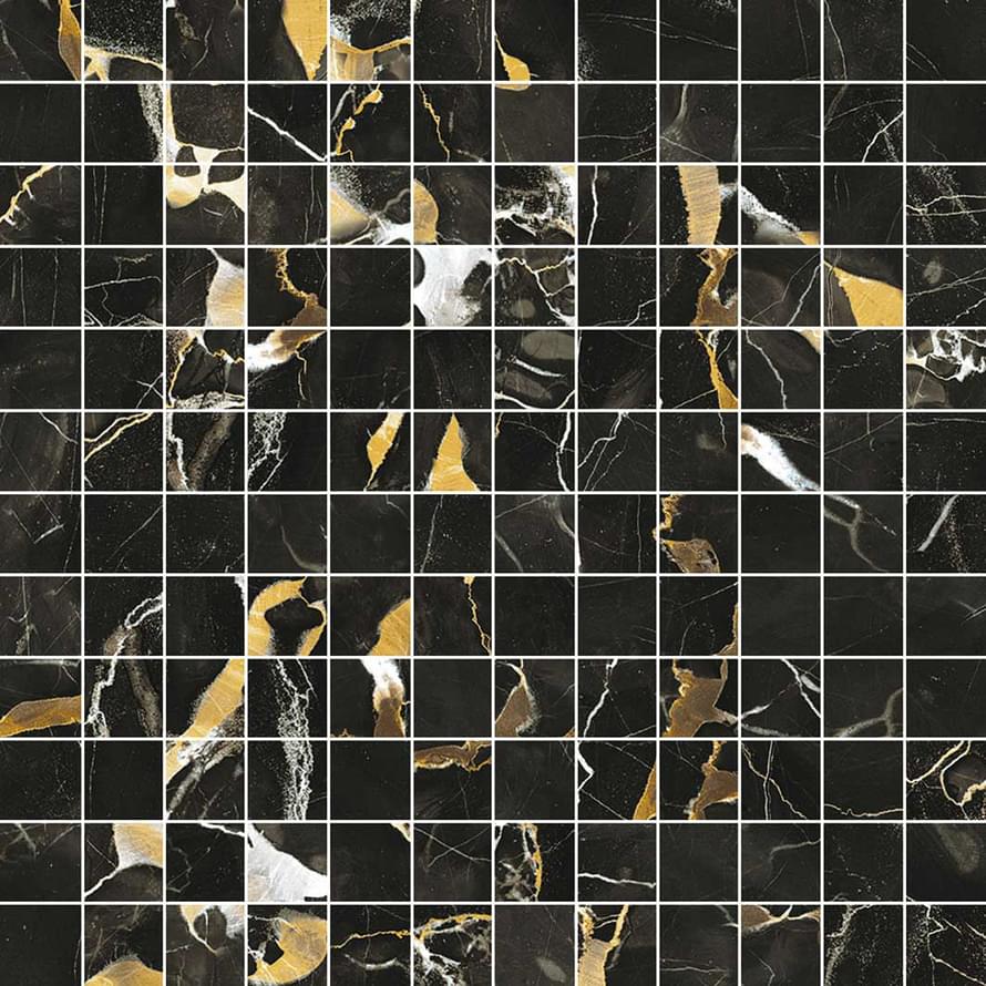 Mirage Jewels Black Gold Luc Mosaico 144 30x30