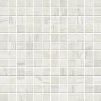 Плитка Monocibec Charm White Mosaico 2.5x2.5 Su Rete 30x30 см, поверхность матовая, рельефная