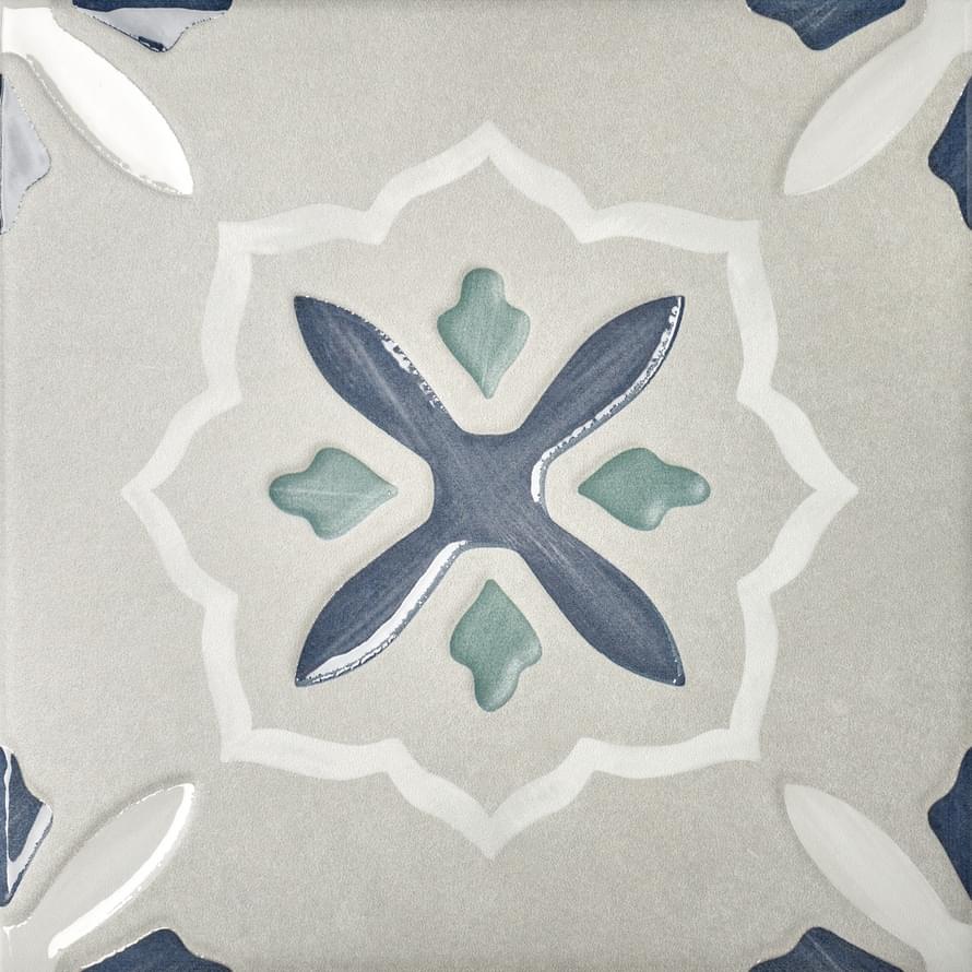 Плитка Motto Velvet Gris Decor 1 20x20 см, поверхность микс