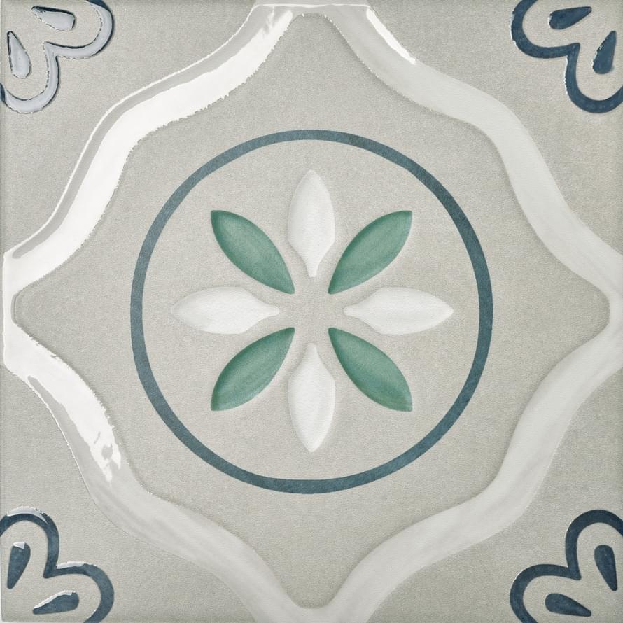 Плитка Motto Velvet Gris Decor 2 20x20 см, поверхность микс