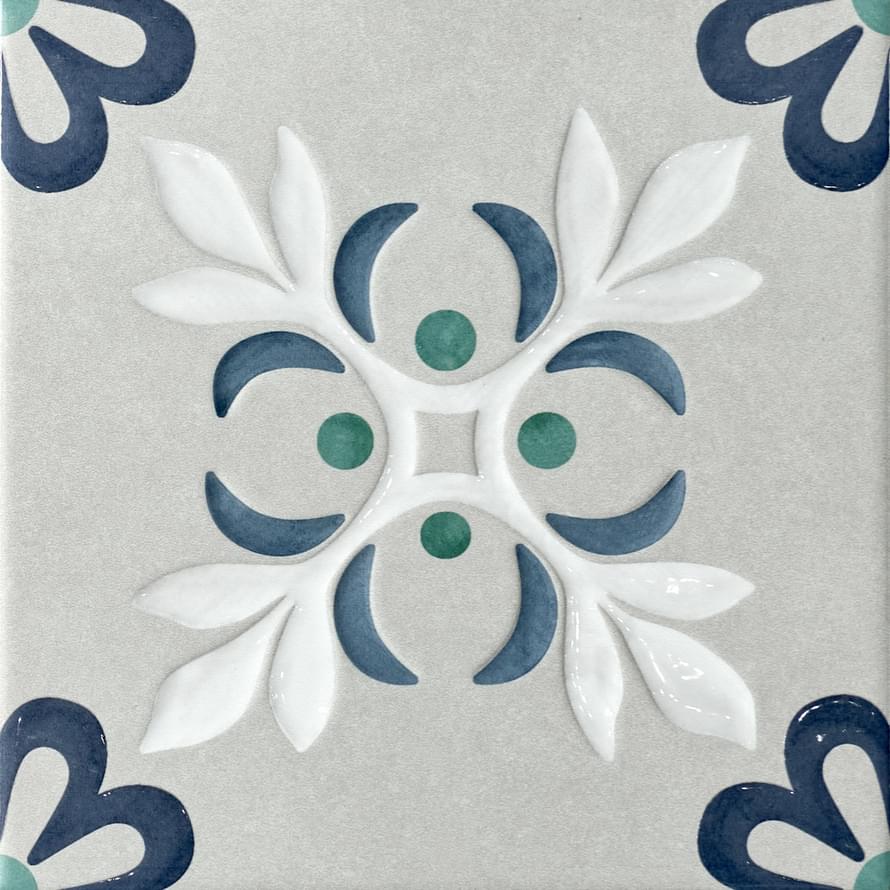 Плитка Motto Velvet Gris Decor 4 20x20 см, поверхность микс