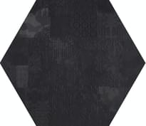 Плитка Mutina Dechirer Esagono Decor Nero 60x60 см, поверхность матовая