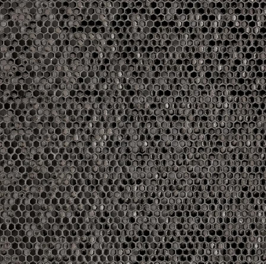 Mutina Phenomenon Mosaico Honeycomb B Nero Glossy 30x30