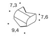 Плитка Mutina Phenomenon Racc.Est.Honeycomb A-B Bianco 9.4x7.6 см, поверхность матовая, рельефная