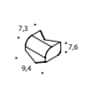 Плитка Mutina Phenomenon Raccordo Esterno Honeycomb A-B Blu 7.3x9.4 см, поверхность матовая
